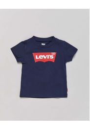 T-shirt Levi's blu mezza manica con logo batwing rosso