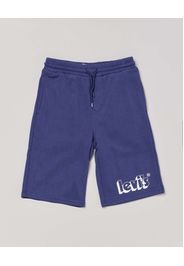 Bermuda blu in felpa con coulisse in vita e logo bianco sul fondo 10-16 anni