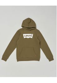 Felpa verde militare con cappuccio e logo batwing bianco 10-16 anni