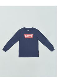 T-shirt Levi's blu a manica lunga in cotone con logo batwing rosso