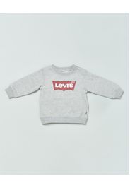 Felpa Levi's grigia girocollo con logo batwing rosso