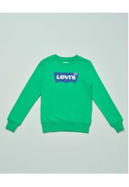 Felpa verde girocollo con logo batwing blu 10-16 anni
