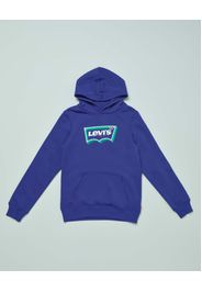 Felpa blu royal con cappuccio e logo batwing 3D