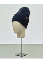 Berretto Levi's blu con risvolto e piccolo flag rosso porta logo