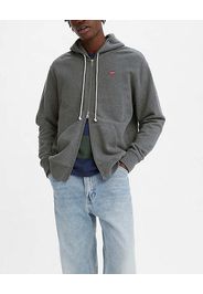 Felpa Levi's grigia con cappuccio e chiusura zip con logo batwing piccolo