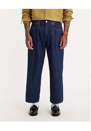 Jeans loose-fit a lavaggio scuro stone washed con pinces