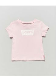 T-shirt rosa a maniche corte con logo batwing bianco