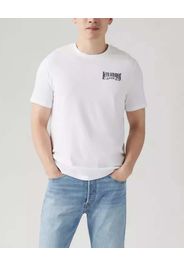 T-shirt bianca mezza manica con logo vintage piccolo sul petto e maxi sul retro