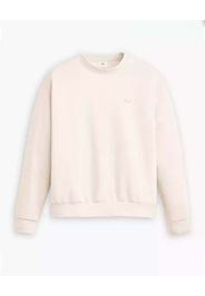 Felpa bianca Levi's® in misto cotone felpato con logo ricamato sul petto tono su tono