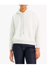 Felpa grigio chiaro melange Levi's® in misto cotone felpaco con cappuccio e logo ricamato