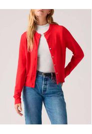 Cardigan rosso Levi's® in misto cotone con scollo a giro e chiusura a bottoni