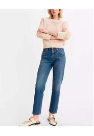 Jeans Levi's® 501 cropped blu stone washed in cotone stretch dalla linea straight