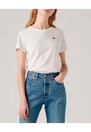 T-shirt bianca Levi's® in cotone con micro logo Batwing ricamato sul petto