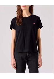 T-shirt nera Levi's® in cotone con micro logo Batwing ricamato sul petto