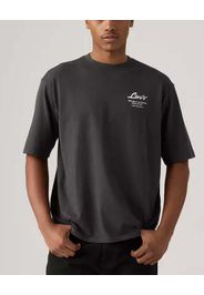 T-shirt mezza manica Levi's grigio antracite con stampa logo piccola sul petto e maxi grafica sul retro