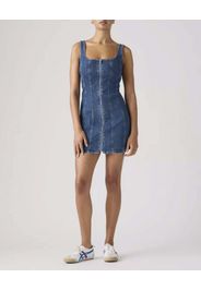 Abito Levi's senza maniche in denim stone washed con zip frontale