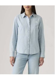 Camicia azzurra a righe bianche Levi's in cotone