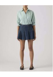 Mini gonna a pieghe Levi's in denim scuro stone washed