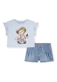 Completo azzurro Levi's t-shirt e short con orsetto surf