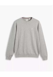 Maglia girocollo Levi's grigio mélange in misto cotone con logo ricamato