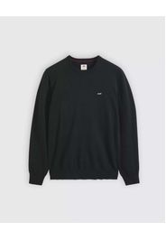 Maglia girocollo Levi's nera in misto cotone con logo ricamato