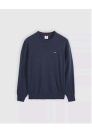 Maglia girocollo Levi's blu in misto cotone con logo ricamato