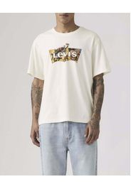 T-shirt mezza manica Levi's bianca in cotone con stampa logo batwing