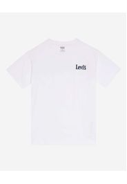 T-shirt bianca Levi's in cotone a maniche corte con logo blu sulla schiena