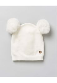 Berretto cuffia Liu Jo avorio con pompon