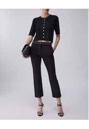 Maglia cropped Liu Jo nera in misto viscosa con borchie applicate in alluminio