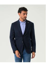Blazer monopetto Manuel Ritz blu micro armatura in misto viscosa stretch