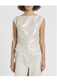 Top color gesso effetto metallizzato con coulisse lungo i fianchi Linea MONOCHROME