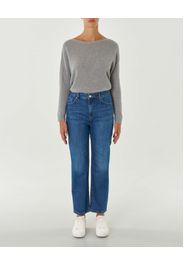 Jeans carrot fit blu stone washed in cotone