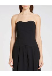 Top bustier nero Marella 365 in crêpe envers satin con scollo a cuore