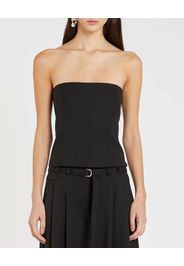 Top bustier nero Marella in tessuto diagonale bistretch in aglia misto lana