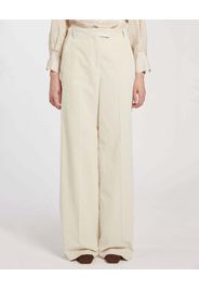 Pantaloni palazzo color panna Marella in velluto a coste di misto cotone