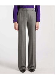 Pantaloni grigi flare Marella in twill leggero di pura misto lana stretch