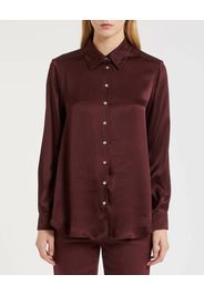 Camicia bordeaux Marella MONOCHROME in raso di misto seta con colletto classico