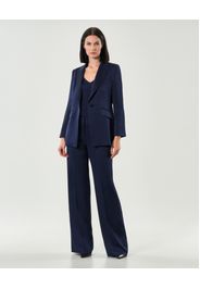 Pantaloni palazzo Marella in raso blu