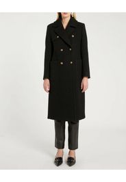 Cappotto nero doppiopetto Marella in bouclè di misto lana con bottoni dorati