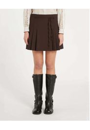 Minigonna color testa moro a pieghe Marella in tela di misto lana stretch