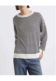 Maglia a righe bianche e blu Marella Sport oversize con finiture a coste