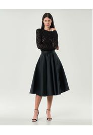 Gonna midi nera Max Mara Studio a ruota in taffetà