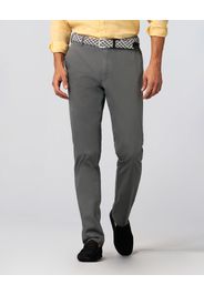Pantalone chino Oslo grigio in tessuto armaturato di cotone stretch drop 6
