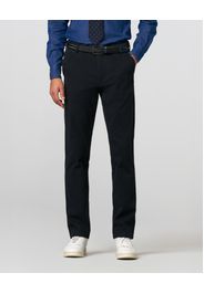 Pantalone chino Oslo blu in cotone stretch micro rombetto drop 4