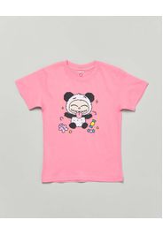 T-shirt Mousse rosa in cotone con stampa Labubu panda