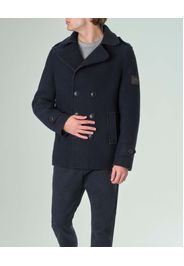 Caban blu in panno di lana cotta