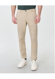 Pantalone chino tapered color sabbia in gabardina di cotone stretch