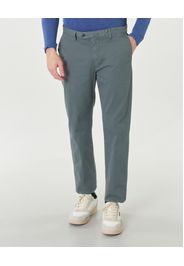 Pantalone chino grigio in cotone stretch micro armatura