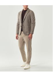 Giacca maglia Paul Baker in misto lana e cotone a fantasia armaturata beige e noce